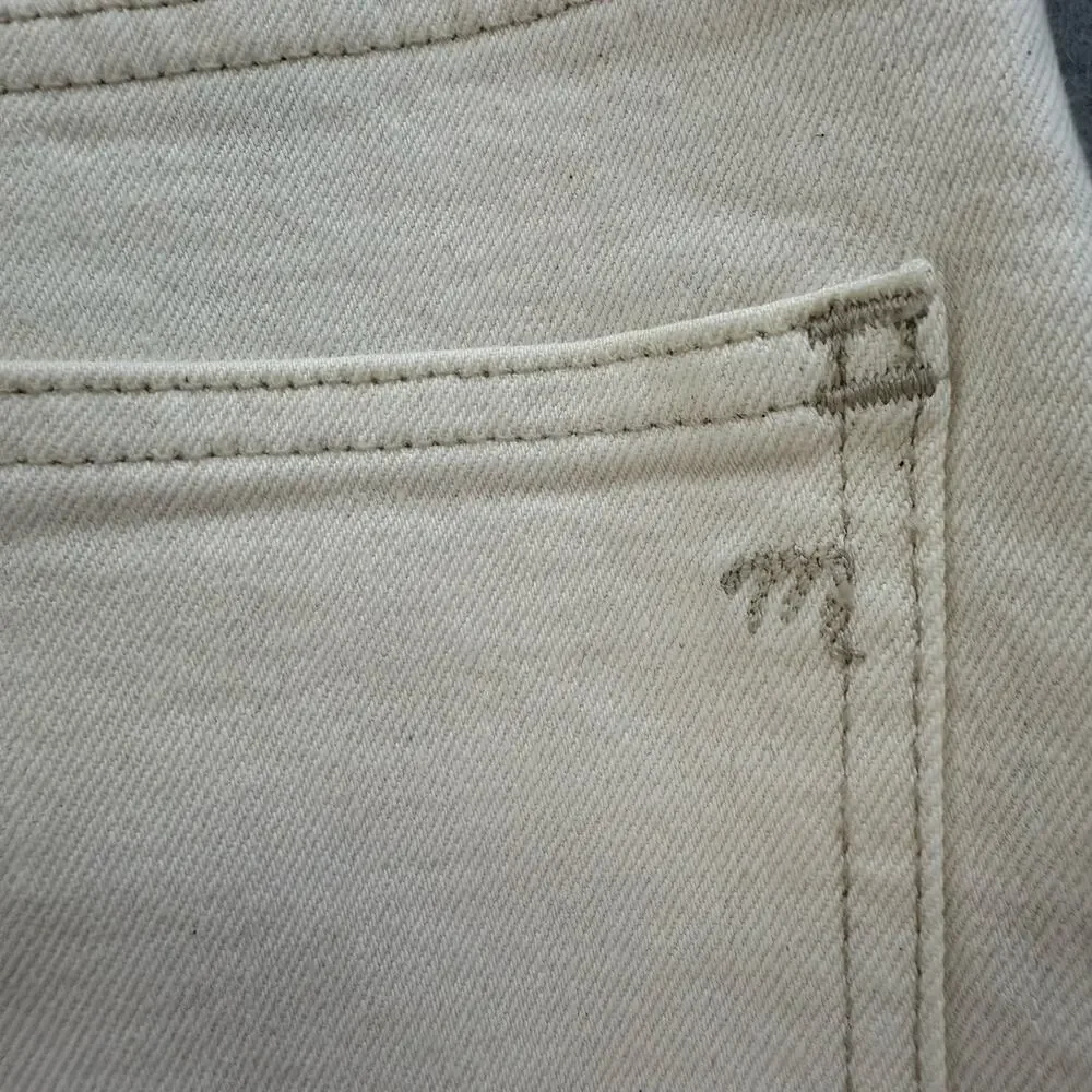 Madewell Jeans Women's 28 (6) Cream 90s Straight Leg High Rise Fit Summer EUC - Picture 5 of 14